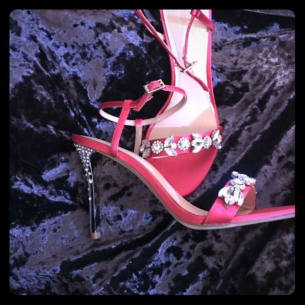 Pink Satin Jewel Sandals